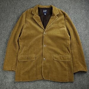 Vintage Gap Corduroy Blazer Jacket Mens Large Sport Coat Retro Cognac Brown 2001